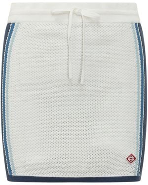 CASABLANCA Drawstring Mesh Mini Skirt - Grey