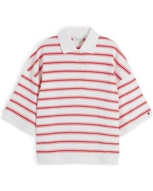 Tommy Hilfiger Striped Short-Sleeve Polo Shirt - Pink