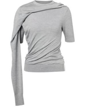 Acne Studios Draped Silk Jersey Top - Grey