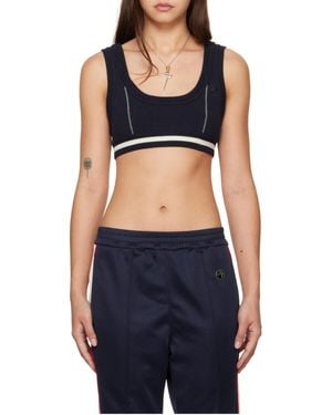Ambush Contrast Stitch Knitted Top - Blue