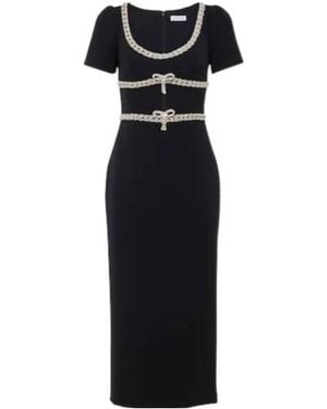Self-Portrait Crystal-Embellished Crêpe Midi Dress - Black