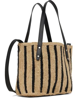 Rag & Bone Small Striped Straw Tote - Metallic