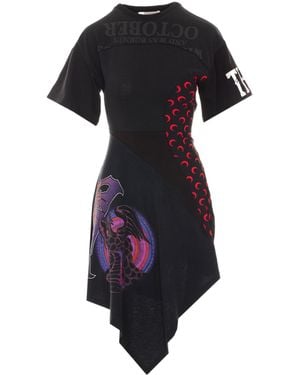 Marine Serre Asymmetrical Mini Dress - Black