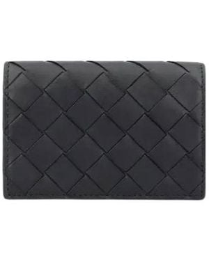 Bottega Veneta Woven Card Holder - Black