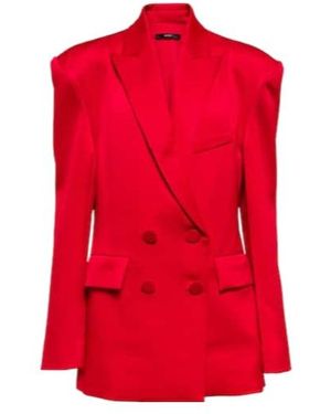 Alex Perry Wells Satin Crepe Blazer - Red