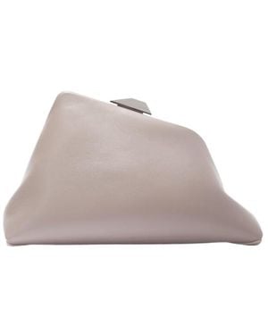 The Attico The Day Off Asymmetric Clutch Bag - Grey