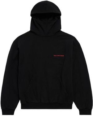 Balenciaga Back Gradient High Collar Hoodie - Black