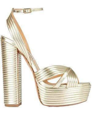 Aquazzura Logo High-Heeled Sandals - Metallic