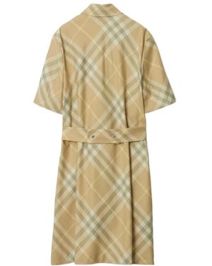 strapless open back dress Burberry Brown Pleated Ruffle Detail Check Silk Georgette Dress UK 10   Reliked
