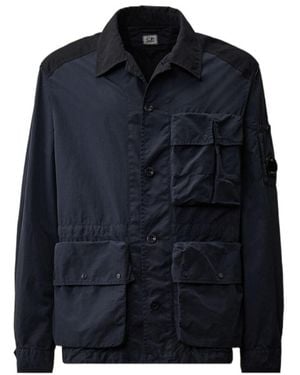 C.P. Company Long-Sleeved Casual Jacket - Blue