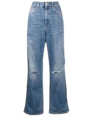 Stella McCartney Logo Patch Straight Leg Jeans - Blue