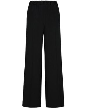P.A.R.O.S.H. Elastic Waist Wide-Leg Trousers - Black