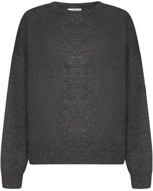 Brunello Cucinelli Mohair-Blend Long-Sleeved Jumper - Grey