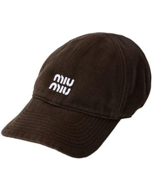 Miu Miu Solid Color Baseball Cap - Brown
