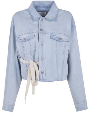 MM6 by Maison Margiela Tie Detailed Denim Jacket - Blue
