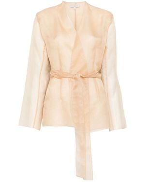 Antonelli Cinched Waist V-Neck Jacket - Natural