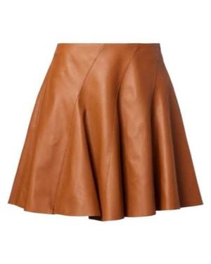 Ralph Lauren Leather Miniskirt - Brown