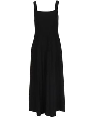 STAUD Ellison Pleated Sleeveless Midi Dress - Black