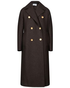 Harris Wharf London Notched-Lapel Double-Breasted Coat - Black