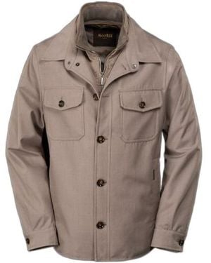 Moorer Dulac Jacquard Overshirt Jacket - Brown