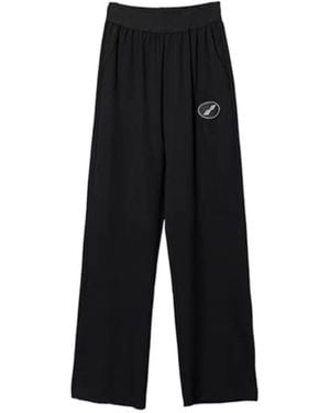 we11done Logo Patch Casual Trousers - Black