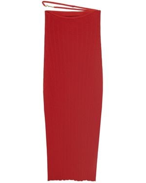 Jacquemus Pralu Ribbed Skirt - Red