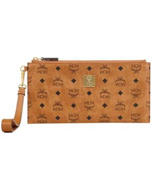 MCM Aren Visetos Wristband Bag - Brown