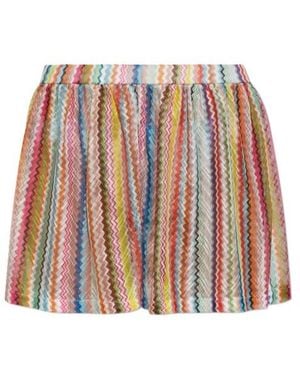 Missoni Chevron Knit Beach Shorts - Red