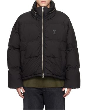 Ami Paris Ami De Coeur Zipped Down Jacket - Black