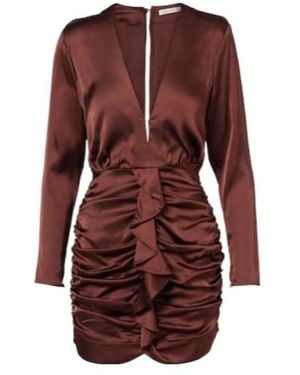 Poupette Ruffled Satin Minidress - Red