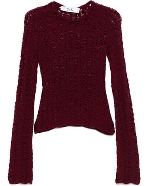 Séfr Open-Knit Jumper - Red