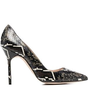 Manolo Blahnik Snakeskin-Effect Stiletto Pumps - Black
