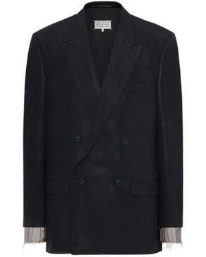 Maison Margiela Shiny Double-Breasted Blazer - Black