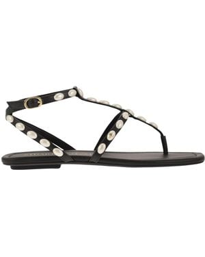Stuart Weitzman Embellished Pearlita Thong Sandals - Multicolour
