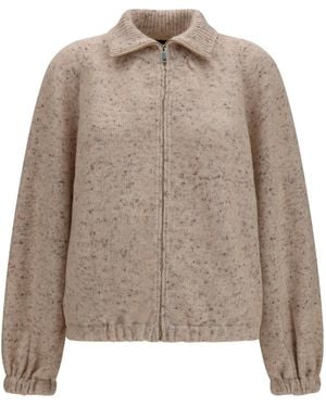 Fabiana Filippi Long-Sleeve Bomber Jacket - Brown