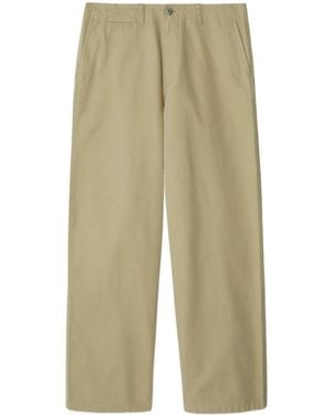 Burberry Straight-Leg Mid-Rise Chinos - Green