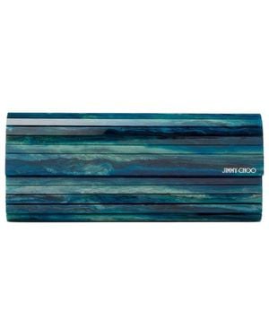 Jimmy Choo Sweetie Marble Effect Acrylic Clutch Bag - Blue