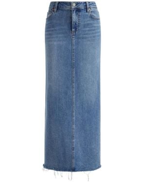 Alice + Olivia Marissa High Rise Maxi Skirt With Side Slit - Blue