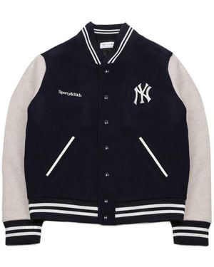 Sporty & Rich Logo Striped Jacket - Blue