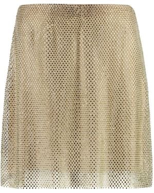 Philosophy Di Lorenzo Serafini Embellished Mini Mesh Skirt - Natural