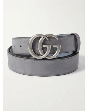 Gucci Gg Marmont Thin Belt - Grey