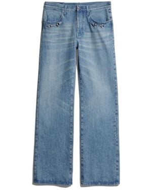 Gucci Flared Denim Pants With Horsebit - Blue
