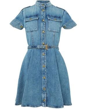 McQueen Denim Mini Dress - Blue