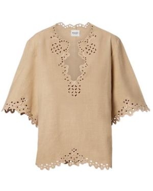 Isabel Marant Shana Embroidered Cotton Top - Natural
