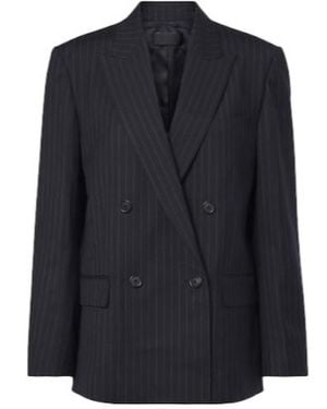 Nili Lotan Leston Pinstriped Wool Blazer - Blue