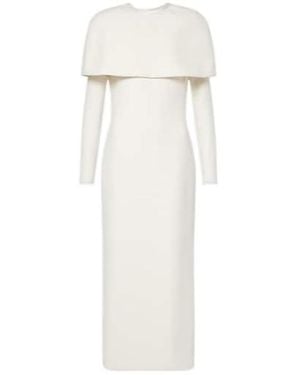 Safiyaa Bridal Gullu Caped Crêpe Midi Dress - White