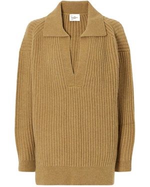 LeKasha Deepv Neck Knit Jumper - Natural