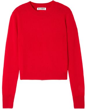 ÉTERNE Solid-Color Cropped Cashmere Jumper - Red