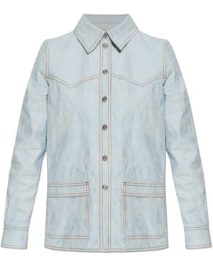 Etro Paisley-Print Buttoned Shirt - Blue