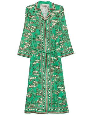 ALÉMAIS Panel-Seamed Shirt Dress - Green